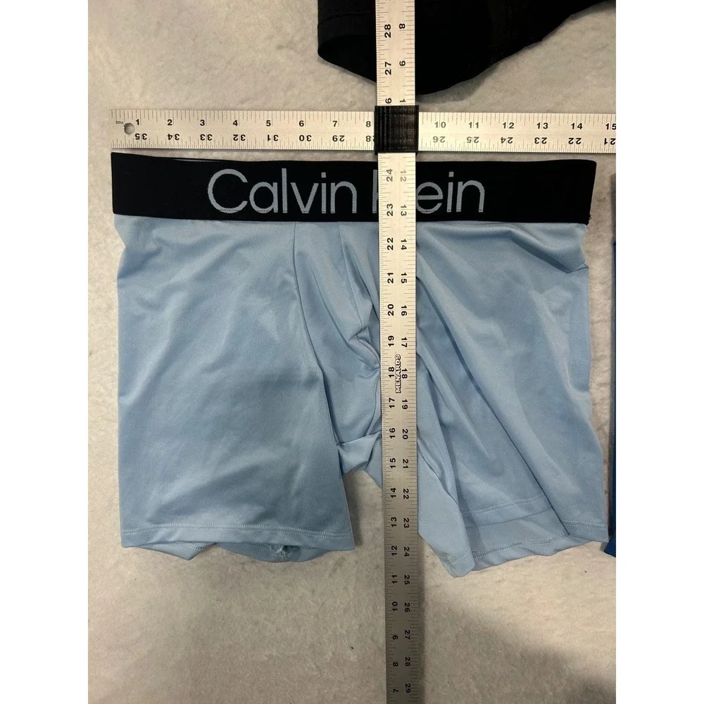 Calvin Klein Mens Boxer Briefs 3 Pack Black Blue Light Blue Underwear Medium